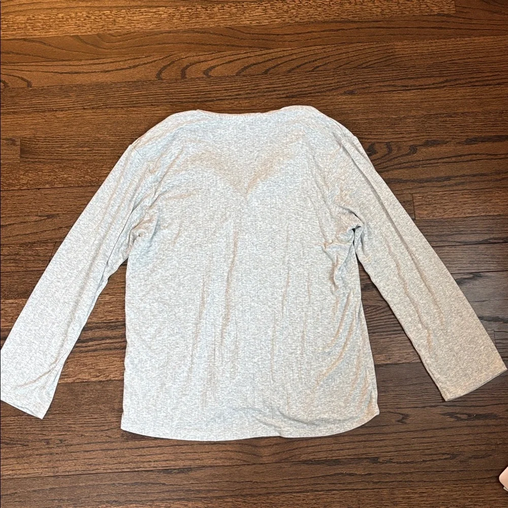 Eberjey Gisele TENCEL™ Modal Rib Long PJ Set in light grey size small - Picture 2 of 5